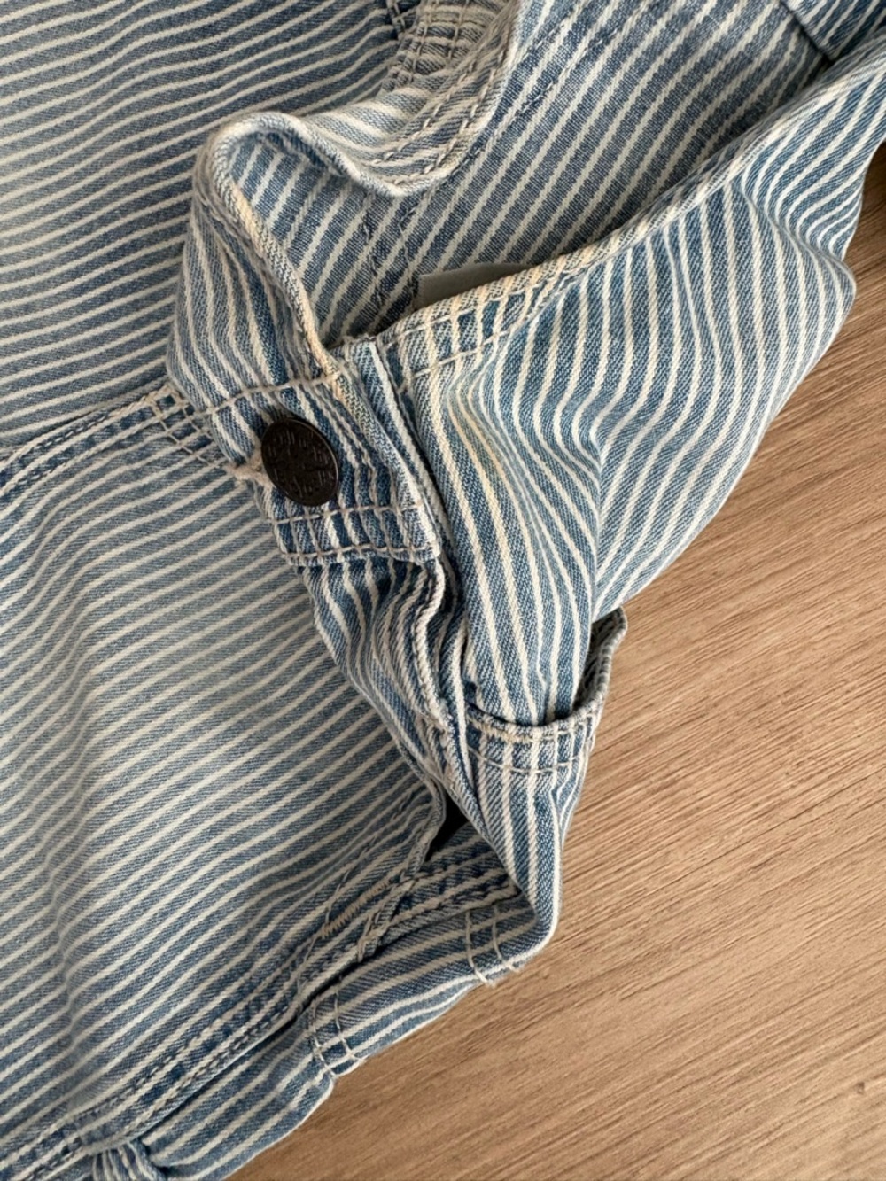 Children’s Striped Denim Overalls - Light Blue - Picture 2 of 7